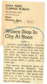 Waacs stop in city at noon