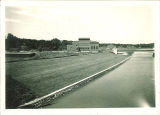 Theatre Building on the Fine Arts Campus next to the river, the University of Iowa, 1950s