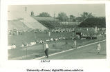 Children practicing dance and games in a stadium, The University of Iowa, 1920s