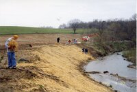 1999  Flint Creek stream bank after being reshaped on Richard Osborn's property by volunteers<br /><br />
