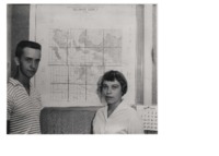 Delaware County SWCD staff pose for a photo in front of the soil survey map for the district.