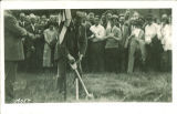 Breaking ground at the initial ceremony for the Medical Laboratories, the University of Iowa, circa 1924