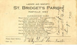 Handkerchief bazaar notice, Ladies Aid Society, St. Bridget's Parish, Postville, Iowa, January 16, 1914