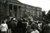 Homecoming Pep Rally looking towards Curtiss Hall, 1977