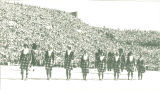 Line of Scottish Highlander dancers, The University of Iowa, 1979