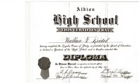 1928 AHS Diploma - Wallace Reidel