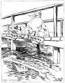They do say there was once a foolish little dog who seeing the magnified reflection in the water dropped his bone to go after the bigger one and thus lost both. (Also ran as:) That foolish little dog.