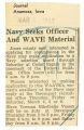 Navy seeks officer and WAVE material
