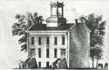 Artist's sketch of Mechanics Academy, the University of Iowa, 1854