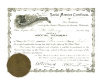 Certificate of Social Membership, Modern Woodmen of America to George W. Berry, 1895