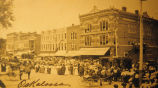 Gathering Outside the Oskaloosa Town Square, Late 1800's; Mahaska County; Iowa