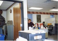 2002  Soil Conservationist Troy Deutmeyer works in his office at the Des Moines County Soil and Water Conservation Disrict