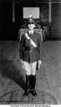 Drill team commander wearing infantry insignia and sabre, The University of Iowa, 1930