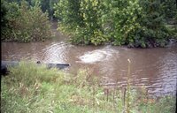 1993 Flood water being piped into the Iowa River