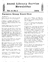 Rural Library Service Newsletter