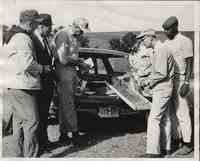 Soil Survey by Six Men Standing by Car
