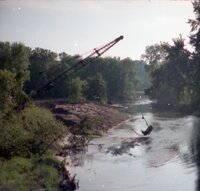 1993 Cranes doing work on Flint Creek