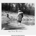 Couple crossing the Iowa River, Iowa City, Iowa, ca. 1890s