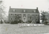 Alpha Gamma Delta lawn display, ""Bringing Home the Game"", Homecoming, 1948