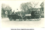 Soldiers driving in Mecca Day parade, The University of Iowa, 1921