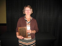 2012 Iowa Soil Conservation State Teacher Award Winner Nancy Carter and Des Momes, County SWCD Chairperson Maureen Hutchcroft 
