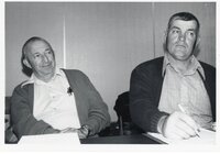 1970s Two men at meeting