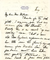 Sarah de Forest Starr Thank You letter to Helen Patricia (Patsy) Wilson exchanging bookplates. 