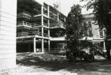 View of 3rd library addition construction, 1981
