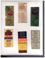 Albion, Iowa businesses - matchbook covers from local businesses, includes Iowa State football schedule (1935)