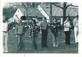 Scottish Highlanders bagpipe practice, The University of Iowa, 1974