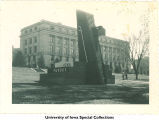 Homecoming corn monument, The University of Iowa, 1950