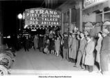 Moviegoers in line at the Strand Theater, Iowa City, Iowa, ca. 1929