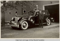 Milton Kirch in front of garage