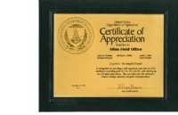 Certificate of Appreciation 