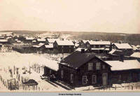 Winter scene of communal residence, Amana, Iowa, 1900s