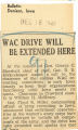 WAC drive will be extended here