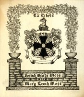 Josiah Beatie Moss and Mary Leach Moss Bookplate 
