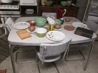 037. Formica Chrome Kitchen Table and Chairs Dining Set