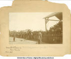 Jesse C. Virtue competing in running broad jump, The University of Iowa, May 15, 1894