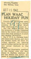 Plan WAAC holiday fun`