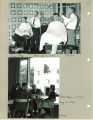 Barbershop and dining table in Quadrangle Residence Hall, The University of Iowa, 1956