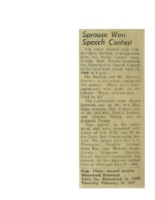 1967 - Duane Sprouse Won Speech Contest