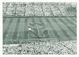 Marching band formation at Iowa vs. Washington football game, The University of Iowa, December 3, 1964