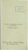 Public Library Laws of Iowa' "Shall a Free Public Library be Established?"