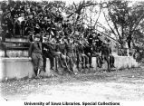Military officers watching football game on Iowa Field, The University of Iowa, 1918