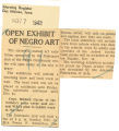 Open exhibit of Negro art
