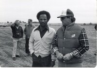 William Baugh talks to men on tour