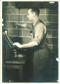 Director backstage giving direction, The University of Iowa, 1930s