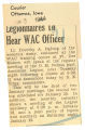 Legionnaires 10 hear WAC officer
