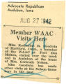 Member WAAC visits here